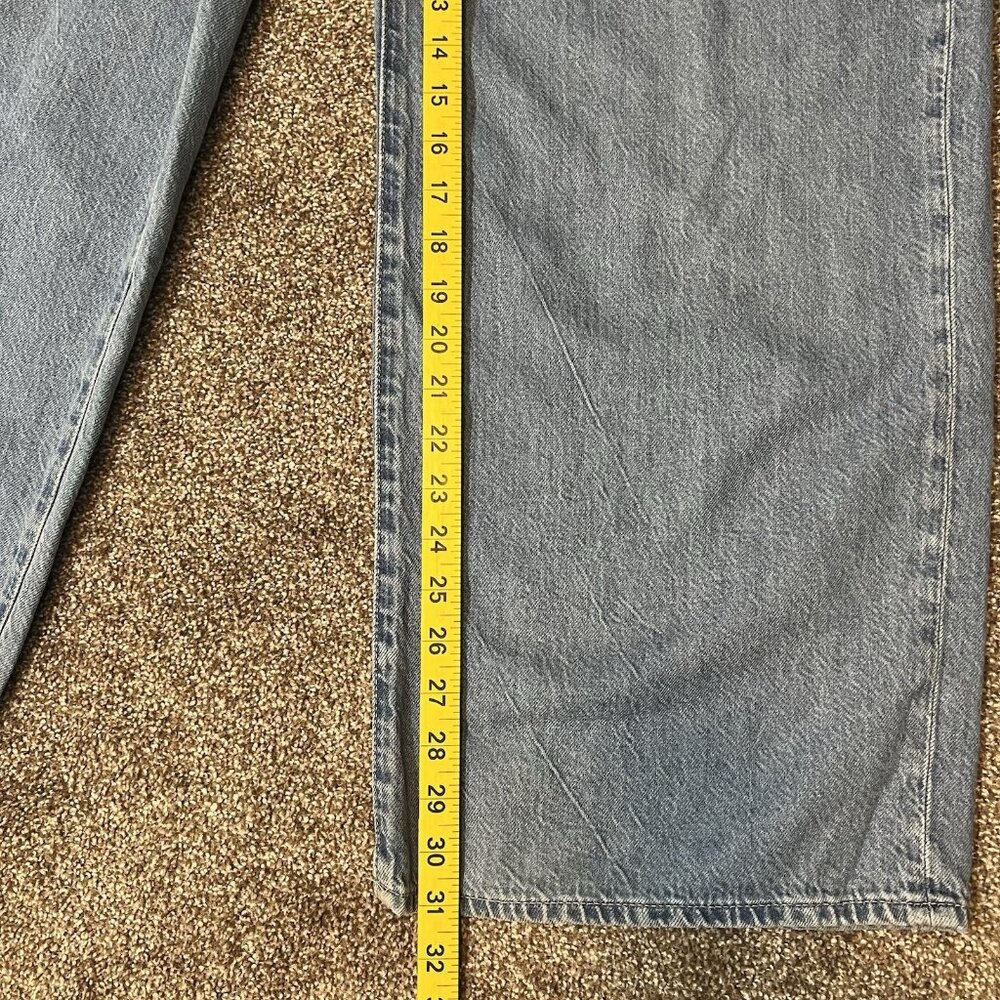 Madewell Women’s Super Wide Leg Jeans Size 31 Blue Button Fly High Rise - Picture 12 of 16